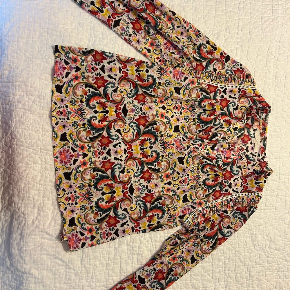 LOFT Multicolor Floral Blouse
